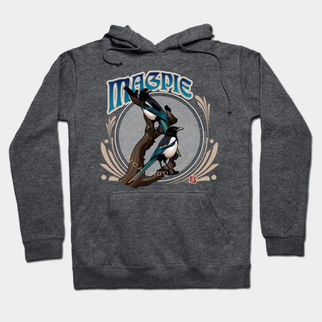 Magpie Hoodie by Birds by D.H. Kafton Studio